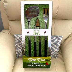 Nib golf club companion 3 piece stainless-steel bbq set